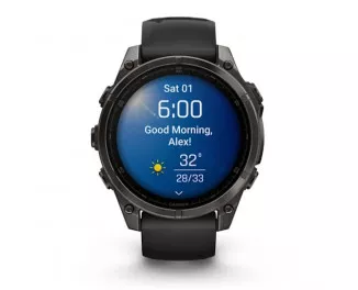 Смарт-часы GARMIN Fenix 8 47mm AMOLED Sapphire Carbon Gray DLC Titanium w. Black/Pebble Gray S. Band (010-02904-20/21)