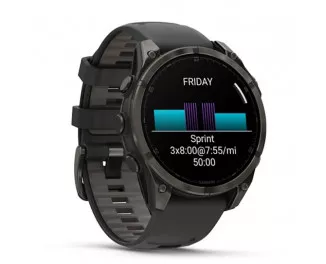 Смарт-часы GARMIN Fenix 8 47mm AMOLED Sapphire Carbon Gray DLC Titanium w. Black/Pebble Gray S. Band (010-02904-20/21)