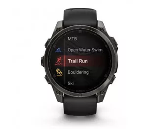 Смарт-часы GARMIN Fenix 8 47mm AMOLED Sapphire Carbon Gray DLC Titanium w. Black/Pebble Gray S. Band (010-02904-20/21)