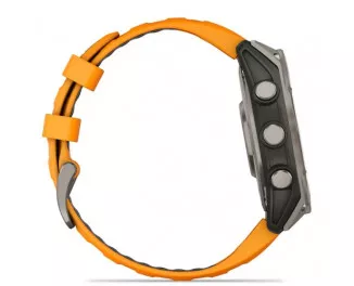 Смарт-часы GARMIN Fenix 8 47mm AMOLED Sapphire Titanium w. Spark Orange/Graphite Silicone Band (010-02904-10/11)