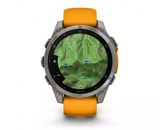 Смарт-часы GARMIN Fenix 8 47mm AMOLED Sapphire Titanium w. Spark Orange/Graphite Silicone Band (010-02904-10/11)