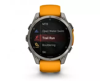 Смарт-часы GARMIN Fenix 8 47mm AMOLED Sapphire Titanium w. Spark Orange/Graphite Silicone Band (010-02904-10/11)