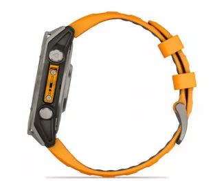 Смарт-часы GARMIN Fenix 8 47mm AMOLED Sapphire Titanium w. Spark Orange/Graphite Silicone Band (010-02904-10/11)