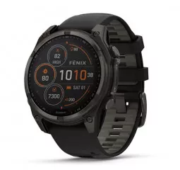 Смарт-часы GARMIN Fenix 8 47mm Solar Sapphire Carbon Gray DLC Titanium w. Black/Pebble Gray S. Band (010-02906-10/11)