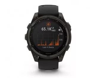 Смарт-годинник GARMIN Fenix 8 47mm Solar Sapphire Carbon Gray DLC Titanium w. Black/Pebble Gray S. Band (010-02906-10/11)