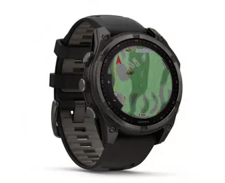 Смарт-годинник GARMIN Fenix 8 47mm Solar Sapphire Carbon Gray DLC Titanium w. Black/Pebble Gray S. Band (010-02906-10/11)