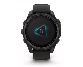 Смарт-годинник GARMIN Fenix 8 47mm Solar Sapphire Carbon Gray DLC Titanium w. Black/Pebble Gray S. Band (010-02906-10/11)