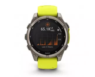 Смарт-годинник GARMIN Fenix 8 47mm Solar Sapphire Titanium w. Amp Yellow/Graphite Silicone Band (010-02906-20/21)