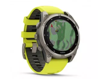 Смарт-годинник GARMIN Fenix 8 47mm Solar Sapphire Titanium w. Amp Yellow/Graphite Silicone Band (010-02906-20/21)