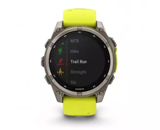 Смарт-годинник GARMIN Fenix 8 47mm Solar Sapphire Titanium w. Amp Yellow/Graphite Silicone Band (010-02906-20/21)