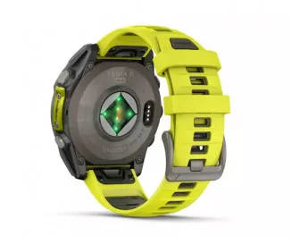Смарт-годинник GARMIN Fenix 8 47mm Solar Sapphire Titanium w. Amp Yellow/Graphite Silicone Band (010-02906-20/21)