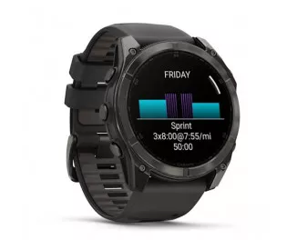 Смарт-годинник GARMIN Fenix 8 51mm AMOLED Sapphire Carbon Gray DLC Titanium w. Black/Pebble Gray S. Band (010-02905-20/21)