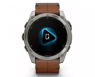 Смарт-годинник GARMIN Fenix 8 51mm AMOLED Sapphire Carbon grey DLC w. Chestnut Leather Band (010-02905-40)