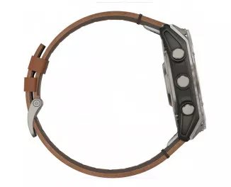 Смарт-годинник GARMIN Fenix 8 51mm AMOLED Sapphire Carbon grey DLC w. Chestnut Leather Band (010-02905-40)