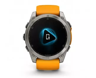 Смарт-часы GARMIN Fenix 8 51mm AMOLED Sapphire Titanium w. Spark Orange/Graphite Silicone Band (010-02905-10/11/53)