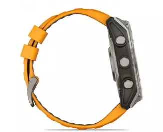 Смарт-часы GARMIN Fenix 8 51mm AMOLED Sapphire Titanium w. Spark Orange/Graphite Silicone Band (010-02905-10/11/53)
