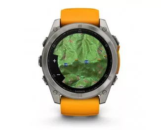 Смарт-часы GARMIN Fenix 8 51mm AMOLED Sapphire Titanium w. Spark Orange/Graphite Silicone Band (010-02905-10/11/53)