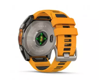 Смарт-часы GARMIN Fenix 8 51mm AMOLED Sapphire Titanium w. Spark Orange/Graphite Silicone Band (010-02905-10/11/53)