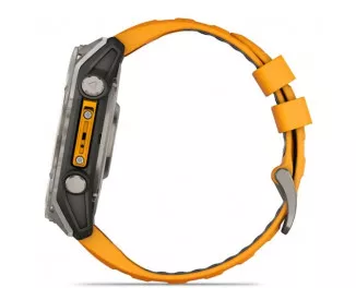 Смарт-часы GARMIN Fenix 8 51mm AMOLED Sapphire Titanium w. Spark Orange/Graphite Silicone Band (010-02905-10/11/53)