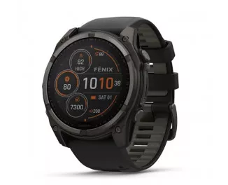 Смарт-часы GARMIN Fenix 8 51mm Solar Sapphire Carbon Gray DLC Titanium w. Black/Pebble Gray S. Band (010-02907-10/11/70)
