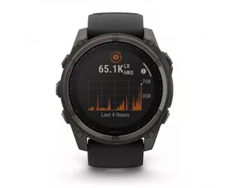 Смарт-годинник GARMIN Fenix 8 51mm Solar Sapphire Carbon Gray DLC Titanium w. Black/Pebble Gray S. Band (010-02907-10/11/70)