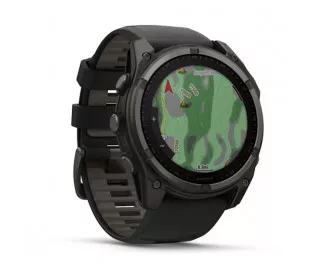 Смарт-годинник GARMIN Fenix 8 51mm Solar Sapphire Carbon Gray DLC Titanium w. Black/Pebble Gray S. Band (010-02907-10/11/70)