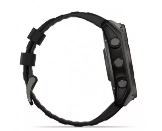 Смарт-годинник GARMIN Fenix 8 51mm Solar Sapphire Carbon Gray DLC Titanium w. Black/Pebble Gray S. Band (010-02907-10/11/70)