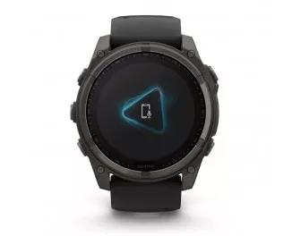 Смарт-годинник GARMIN Fenix 8 51mm Solar Sapphire Carbon Gray DLC Titanium w. Black/Pebble Gray S. Band (010-02907-10/11/70)