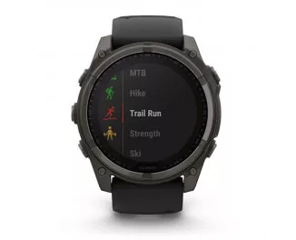 Смарт-годинник GARMIN Fenix 8 51mm Solar Sapphire Carbon Gray DLC Titanium w. Black/Pebble Gray S. Band (010-02907-10/11/70)