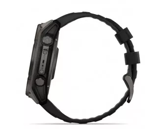 Смарт-годинник GARMIN Fenix 8 51mm Solar Sapphire Carbon Gray DLC Titanium w. Black/Pebble Gray S. Band (010-02907-10/11/70)
