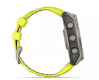 Смарт-годинник GARMIN Fenix 8 51mm Solar Sapphire Titanium w. Amp Yellow/Graphite Silicone Band (010-02907-20/21)
