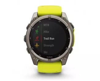 Смарт-годинник GARMIN Fenix 8 51mm Solar Sapphire Titanium w. Amp Yellow/Graphite Silicone Band (010-02907-20/21)