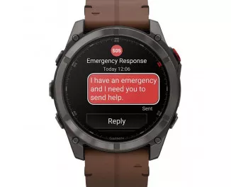 Смарт-часы GARMIN Fenix 8 Pro 51mm AMOLED Carbon Gray DLC Titanium with Chestnut Leather Band (010-03199-40)