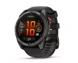 Смарт-часы GARMIN Fenix 8 Pro 51mm AMOLED Sapphire Carbon grey DLC Tit. w. Black/grey S. Band (010-03199-00/01)