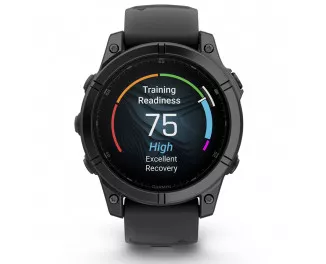 Смарт-часы GARMIN Fenix E 47mm AMOLED Slate Gray Steel with Black Silicone Band (010-03025-03/01)