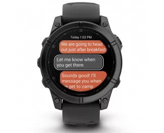 Смарт-часы GARMIN Fenix E 47mm AMOLED Slate Gray Steel with Black Silicone Band (010-03025-03/01)