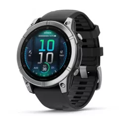 Смарт-часы GARMIN Fenix E 47mm AMOLED Stainless Steel with Black Silicone Band (010-03025-02/00)