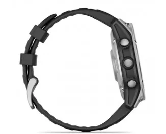 Смарт-часы GARMIN Fenix E 47mm AMOLED Stainless Steel with Black Silicone Band (010-03025-02/00)