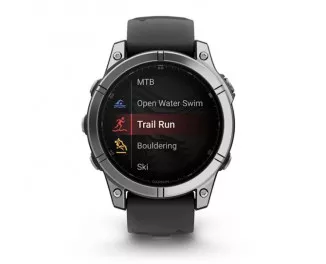 Смарт-часы GARMIN Fenix E 47mm AMOLED Stainless Steel with Black Silicone Band (010-03025-02/00)