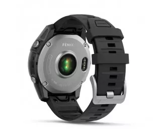 Смарт-часы GARMIN Fenix E 47mm AMOLED Stainless Steel with Black Silicone Band (010-03025-02/00)