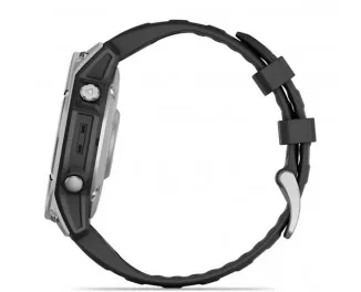 Смарт-часы GARMIN Fenix E 47mm AMOLED Stainless Steel with Black Silicone Band (010-03025-02/00)