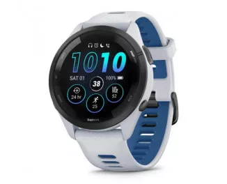 Смарт-часы GARMIN Forerunner 265 Black Bezel w. Whitestone Case and Whitestone/Tidal Blue S. Band (010-02810-01/11/51)