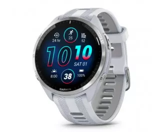 Смарт-часы GARMIN Forerunner 965 Titanium Bezel w. Whiteston Case and Whiteston/Powder Gray S. Band (010-02809-01/11)