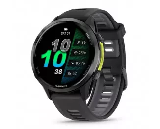 Смарт-часы GARMIN Forerunner 970 Carbon Gray DLC Titanium w. Black Case and Black/Translucent W. Band (010-02969-00/10)