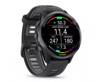 Смарт-годинник GARMIN Forerunner 970 Carbon Gray DLC Titanium w. Black Case and Black/Translucent W. Band (010-02969-00/10)