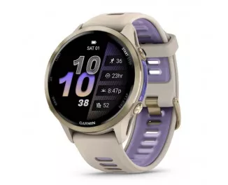 Смарт-часы GARMIN Forerunner 970 Soft Gold Titanium w. French Gray C. and French Gray/T. Indigo Band (010-02969-02/12)