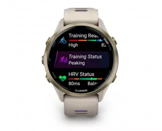 Смарт-годинник GARMIN Forerunner 970 Soft Gold Titanium w. French Gray C. and French Gray/T. Indigo Band (010-02969-02/12)
