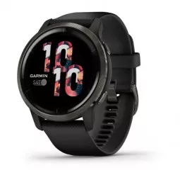 Смарт-часы GARMIN Venu 2 Slate Stainless Steel Bezel with Black Case and Silicone Band (010-02430-11/01)