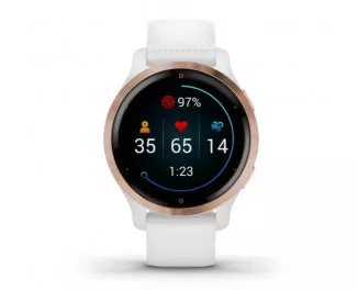 Смарт-часы GARMIN Venu 2S Rose Gold Bezel with White Case and Silicone Band (010-02429-13)