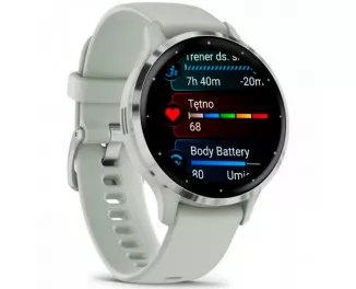 Смарт-часы GARMIN Venu 3S Silver S. Steel Bezel w. Sage Gray Case and S. Band (010-02785-01)